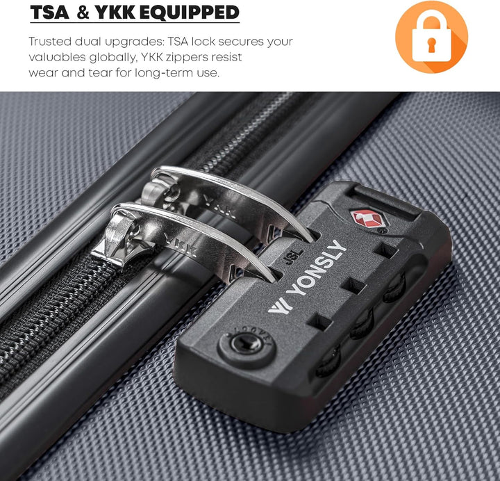 Premium Reisekoffer TSA-Schloss,YKK-Reissverschluss Hartschalen-Koffer Trolley Kabinenkoffer Rollkof