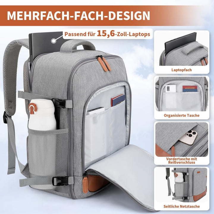 ZOMFELT für Neue Ryanair Handgepäck 40x30x20, 24L Reiserucksack für Damen Herren, Rucksack Handgepäc