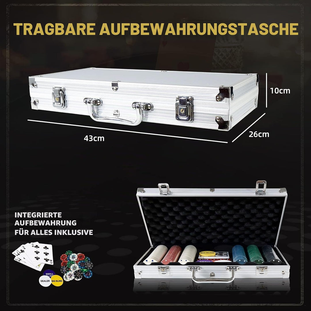 CCLIFE 360 PCS Pokerset Profi Pokerspiel inkl. Pokerkoffer Pokerdecks Dealer Button Poker Set Pokerc