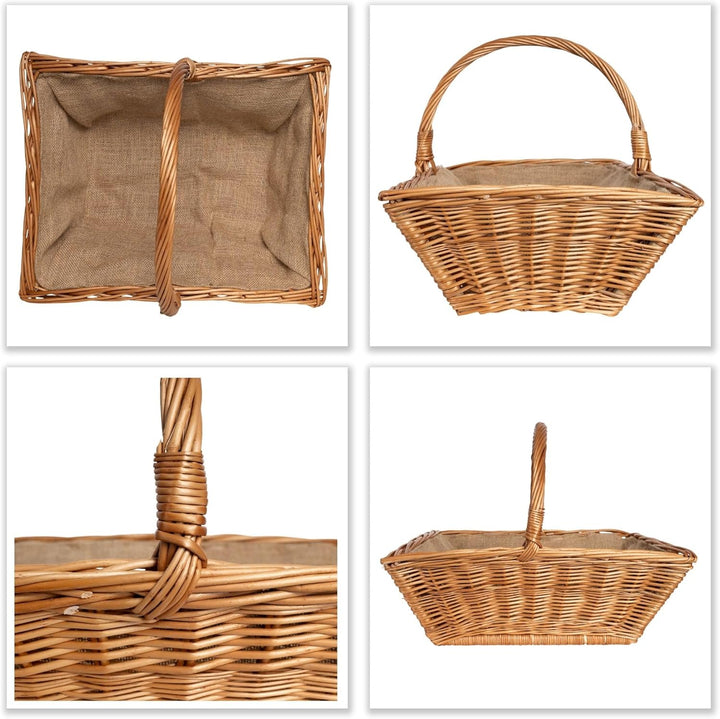 Creative Home Grosser Kaminholzkorb Weide Holzkorb für Kaminholz | 50 x 40 x 37 cm | Brennholzkorb F