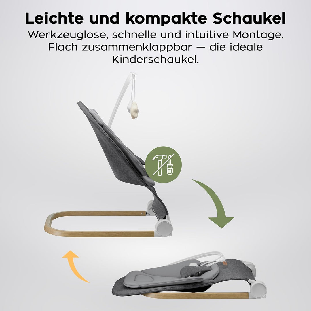 Tulano Moon 50 | Babywippe für Neugeborene, Babyschaukel ergonomisch mit verstellbarer Rückenlehne,