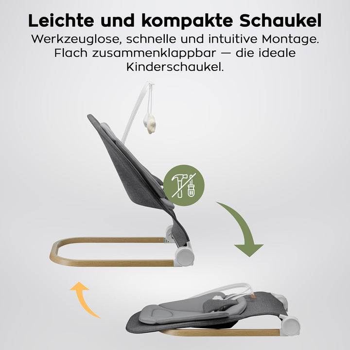 Tulano Moon 50 | Babywippe für Neugeborene, Babyschaukel ergonomisch mit verstellbarer Rückenlehne,
