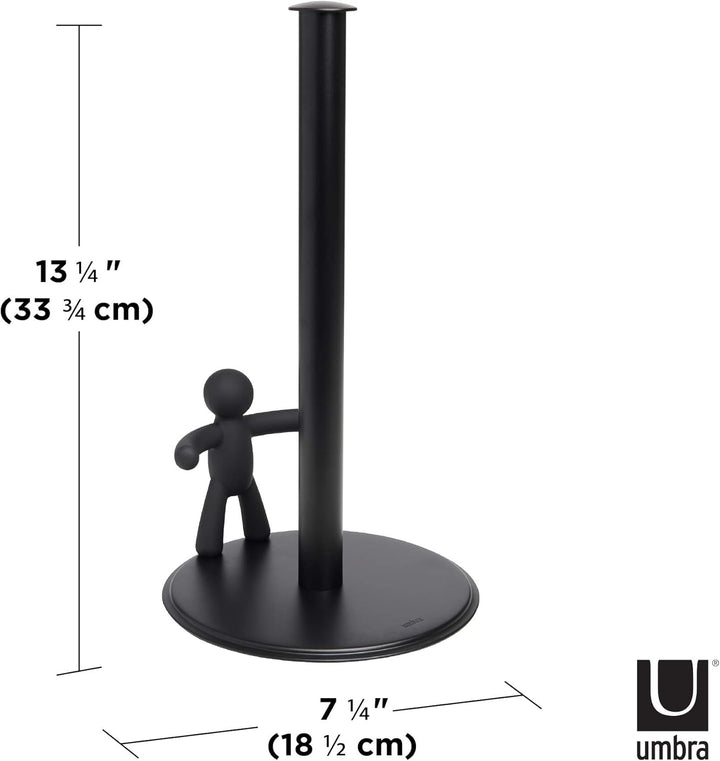 Umbra Buddy Küchenrollenhalter Schwarz stehend, Zewa Rollenhalter und Papierrollenhalter für Küchent