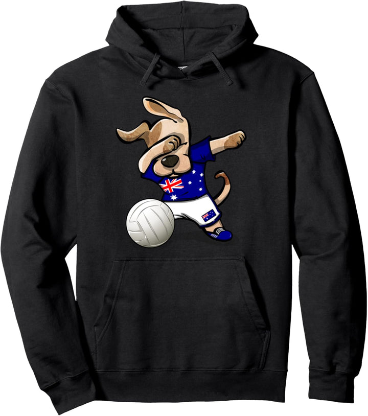 Tupfender Hund Australien Volleyball Australische Flagge Pullover Hoodie