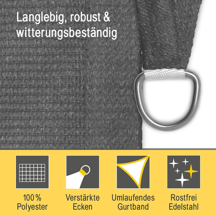 Sol Royal Sonnensegel dreieckig wasserdurchlässig HDPE UV Sonnenschutz Pool | 6x4,2x4,2m Anthrazit a