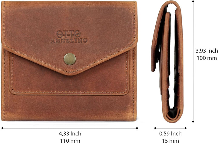 Otto Angelino Genuine Leather Envelope Style Wallet Camel, Camel