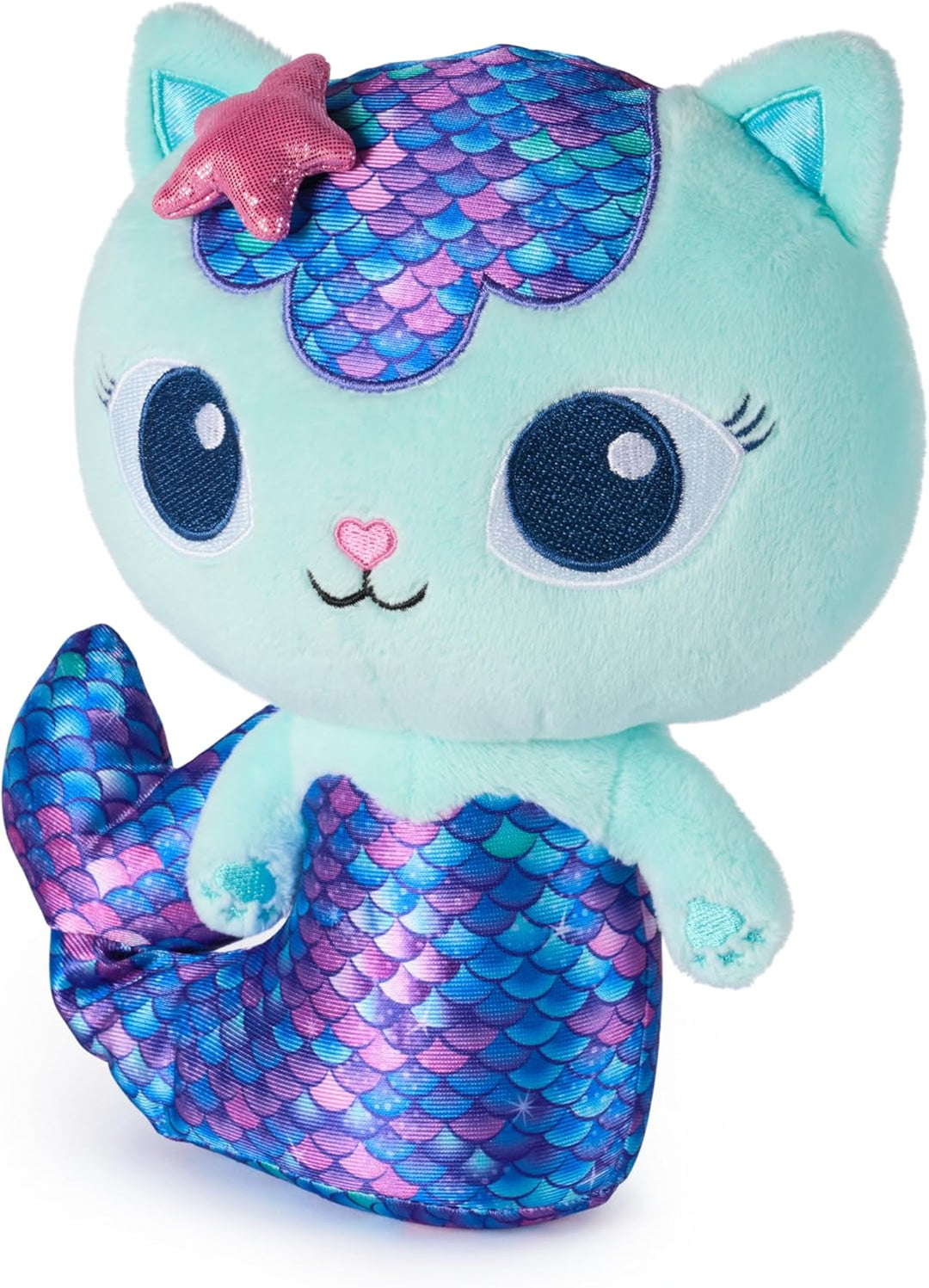 DREAMWORKS GABBY'S DOLLHOUSE - 25 cm grosse Plüsch-Katze MerCat (deutsch: Meerkätzchen), Premium Plü
