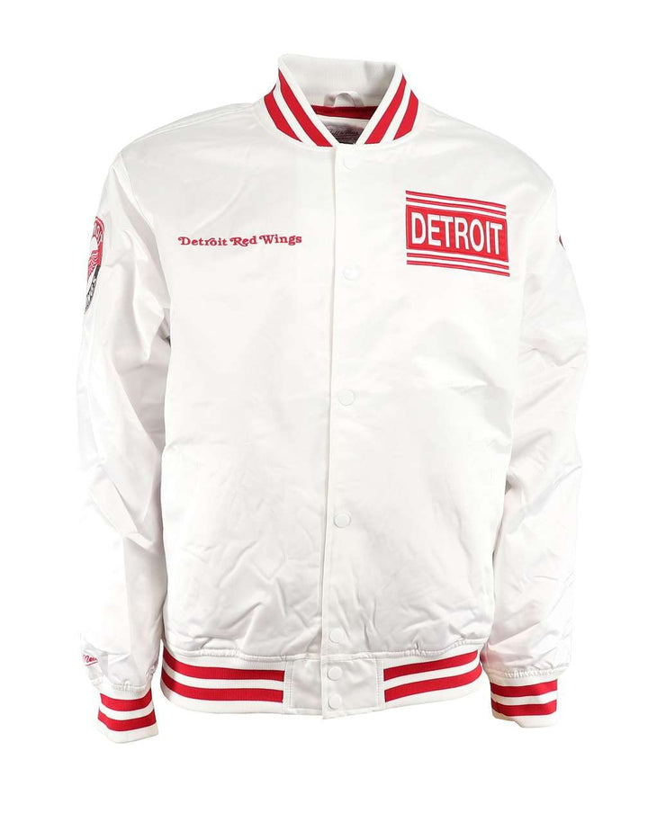 Mitchell & Ness NBA Hometown LW Satin Jacket, White M #2-Red-Wings-White-31093, M #2-Red-Wings-White