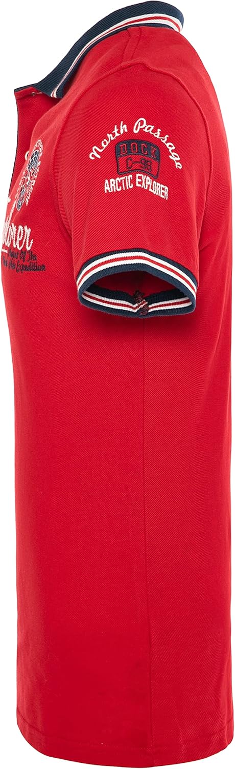 Carisma Casual Herren Poloshirt Kurzarm T-Shirt Regular Fit mit Hochwertigen Stickerei 4634 M Rot, M