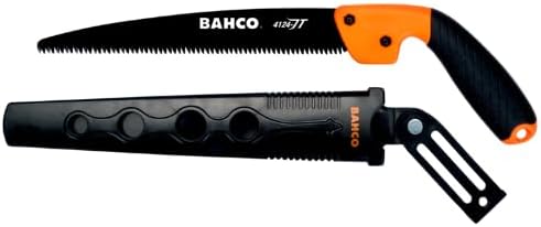 Bahco 4128-JT-H 7 TPI Astsäge mit Sicherheitsholster, Schwarz/Orange, 280 mm