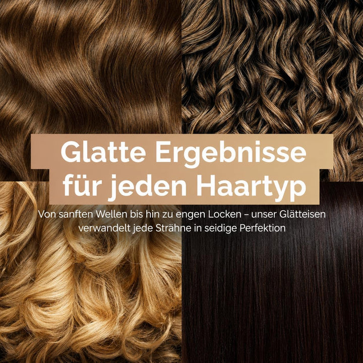 Glätteisen 2-in-1 Professionelles Haarglätter Lockenstab Golden Goods - Dampf & 42mm Breite Titanpla