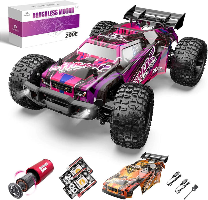 DEERC 200E Ferngesteuertes Auto mit Bürstenloser Motor, 4WD 1:10 RC Car Geländewagen Offroad mit 2 A