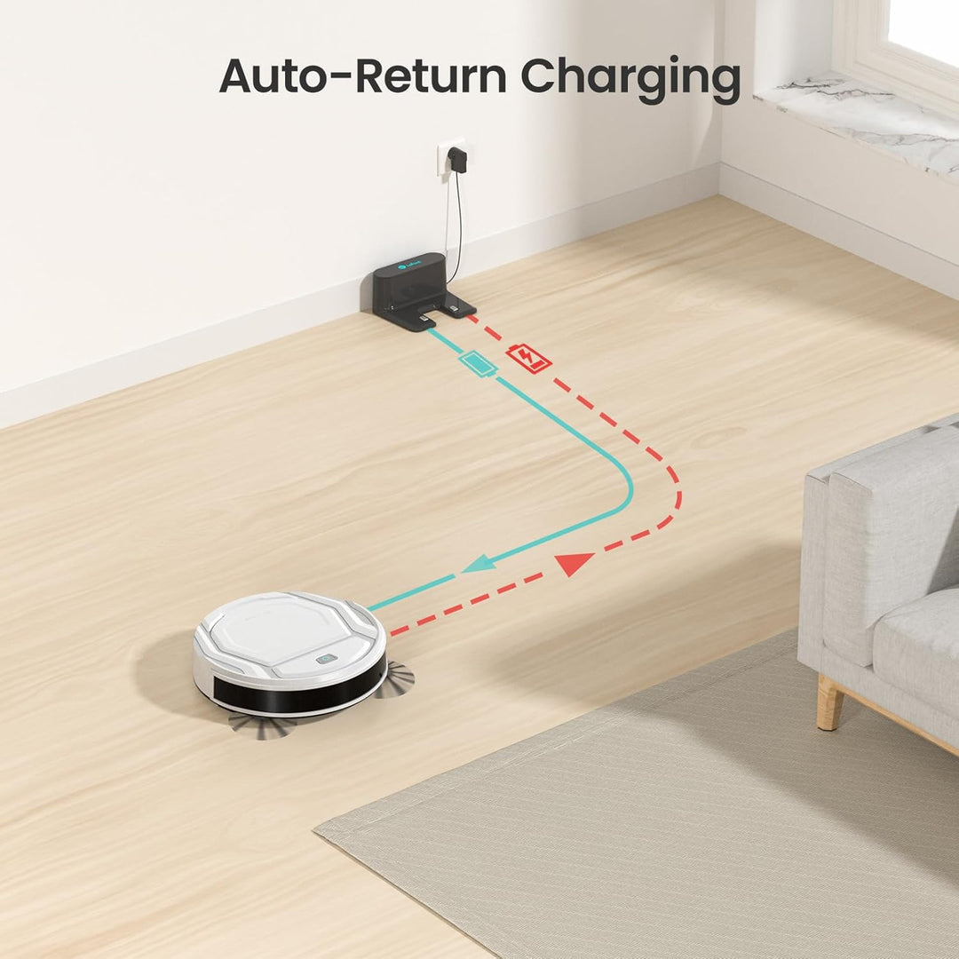 LEFANT Saugroboter mit Fernbedienung, 2200Pa Staubsauger Roboter, 120Mins Max, WLAN Roboterstaubsaug