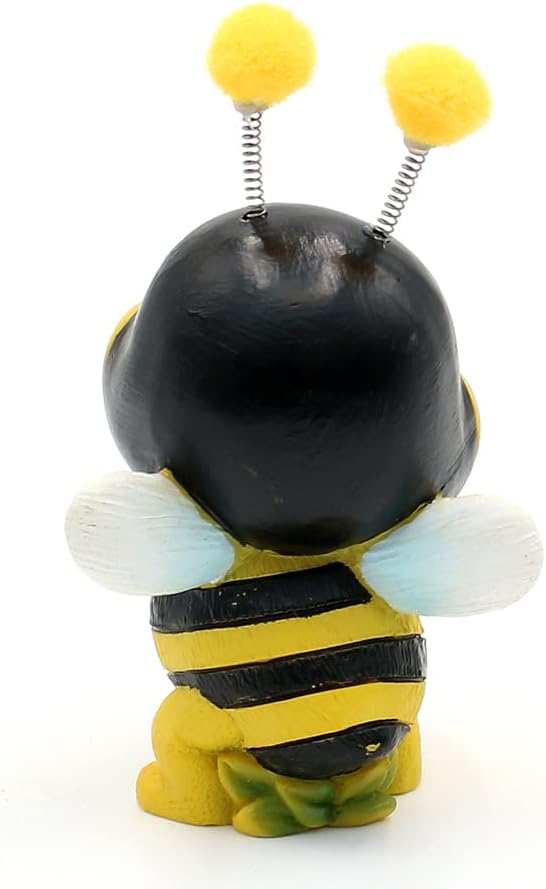 Dekohelden24 Dekofigur Bienenpaar mit Honigtopf, 2er Set, Gartendeko, Polyresin, Grösse: L/B/H ca. 5