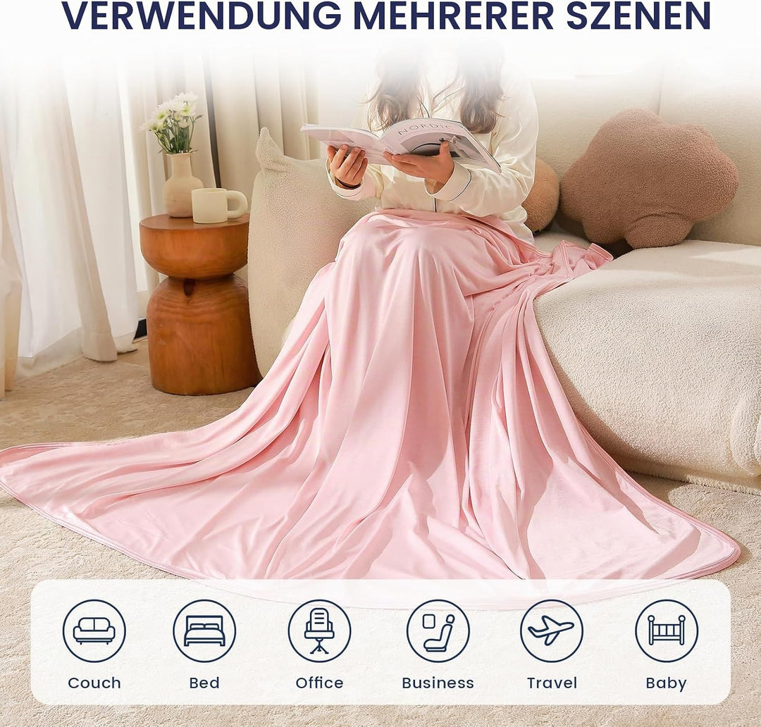 Kühldecke gegen Nachtschweiss, Sommerdecke Kühlwurf für Heiss schlafende Personen, Q-Max > 0,45 Kühl