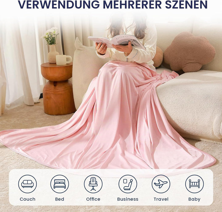 Kühldecke gegen Nachtschweiss, Sommerdecke Kühlwurf für Heiss schlafende Personen, Q-Max > 0,45 Kühl