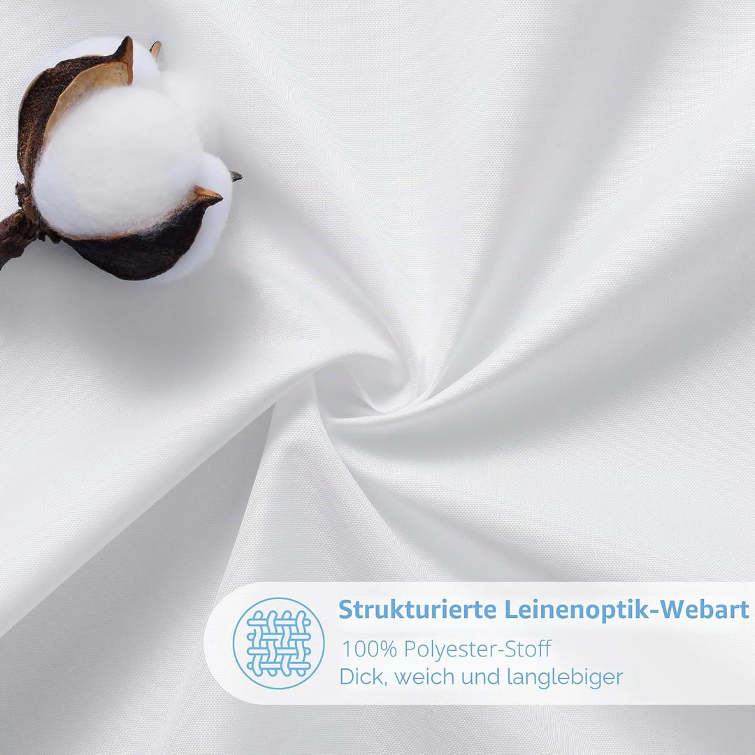 VANZAVANZU Duschvorhang Schmaler Leinen 92 x 182 cm mit Metall Duschvorhangringe Schwerer Stoff Text