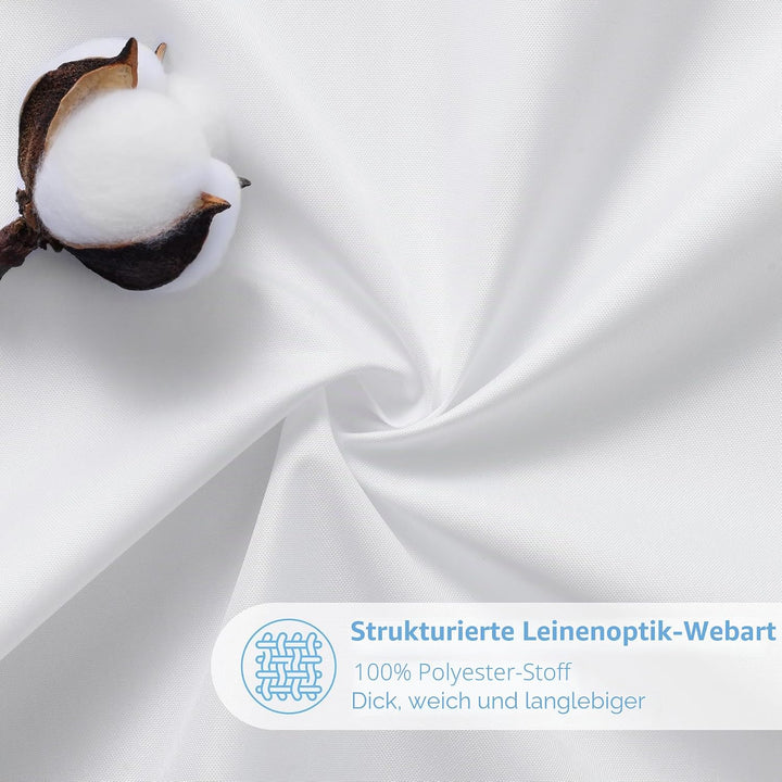 VANZAVANZU Duschvorhang Schmaler Leinen 92 x 182 cm mit Metall Duschvorhangringe Schwerer Stoff Text