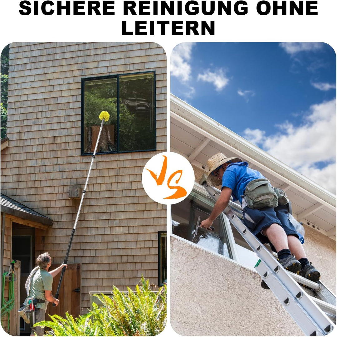 ARTIPOLY 3,6 m Staubwedel mit Teleskop Waschbar, 1,2–3,6 m Langer Staubwedel mit Borsten für die Rei