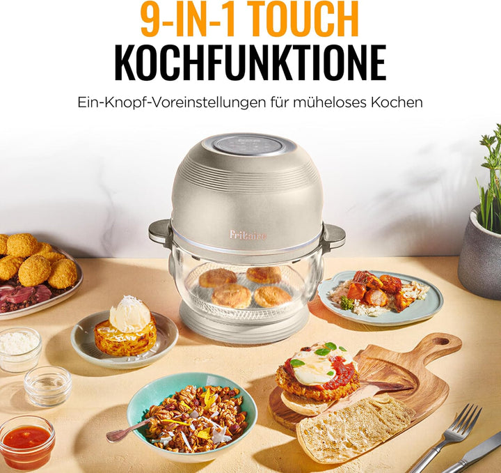 Fritaire Ungiftiger Glas-Airfryer™, 5L – 360° Sicht, Selbstreinigung, 400°F Heissluft-Vortex für gle