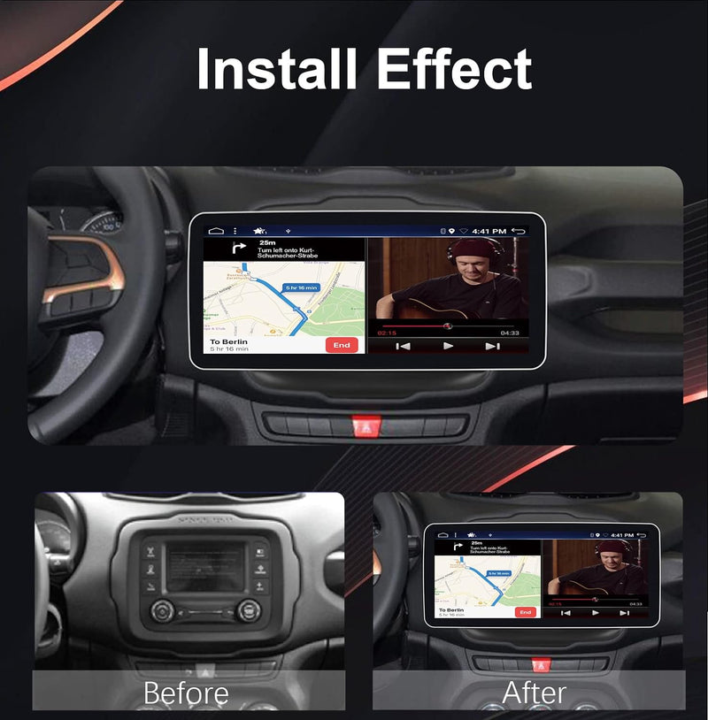 JOYX - 6G+128G - 12.3 Zoll - Android 12 IPS Autoradio Passt für Jeep Renegade (2015-2018) - Kabellos