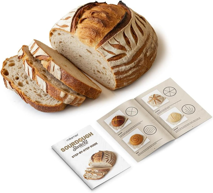 MikaMax Sauerteig Starter Set 10-teilig - Gärkorb Brot Set rund - Brotbackzubehör Komplettset - Brot