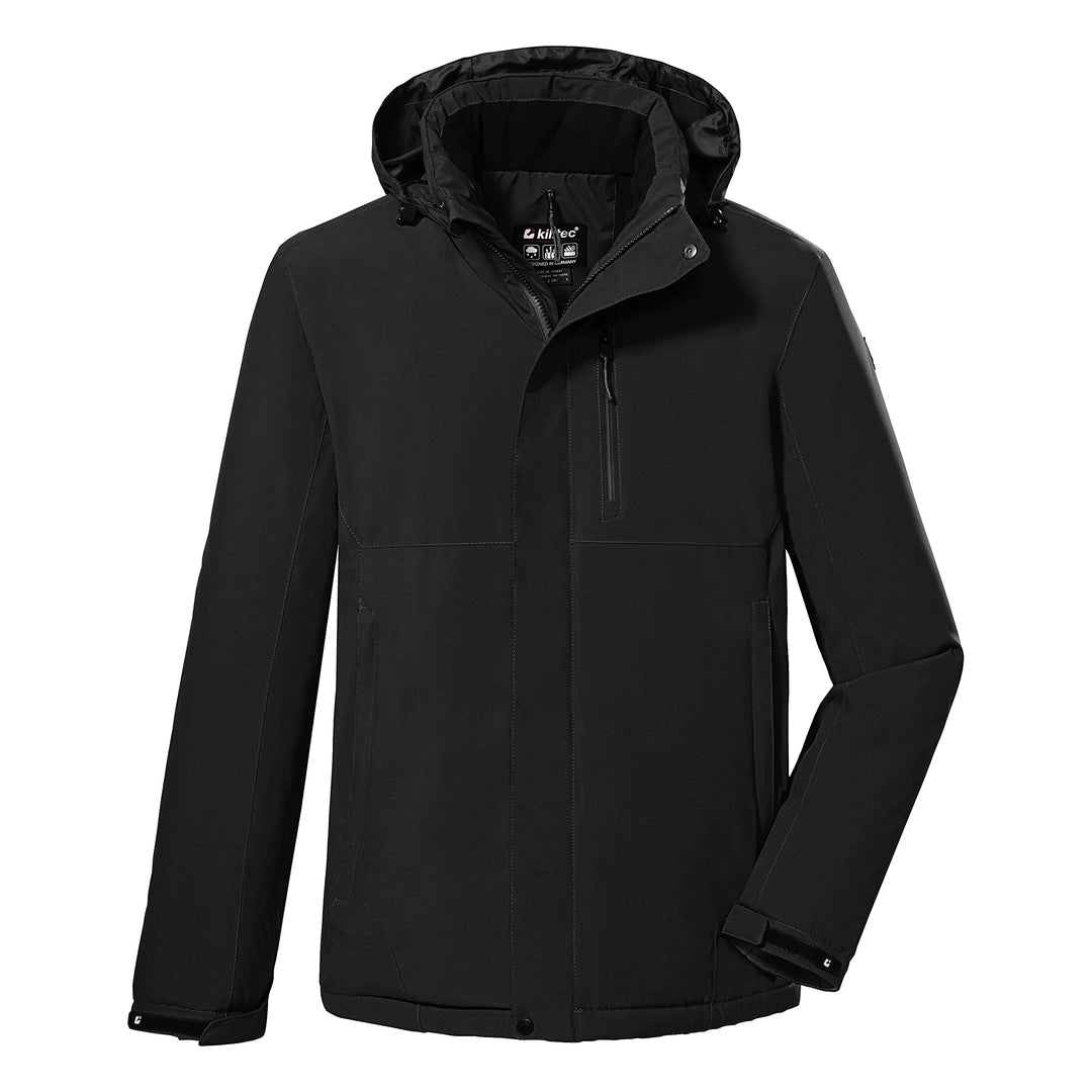 Killtec Herren Kow 68 Mn Jckt Outdoorjacke/Funktionsjacke mit einrollbarer Kapuze M Schwarz, M Schwa