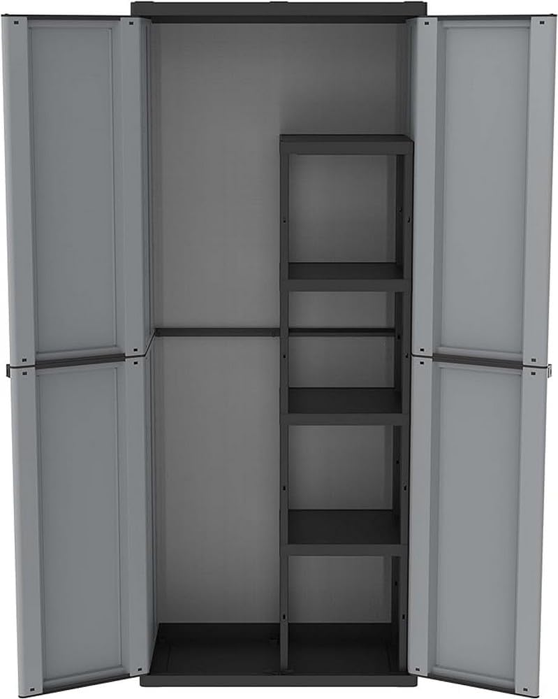 Terry, Jline 368 , Besenschrank mit 2 Türen, Innenregal mit 4 Einlegeböden, für den Innen- und Ausse