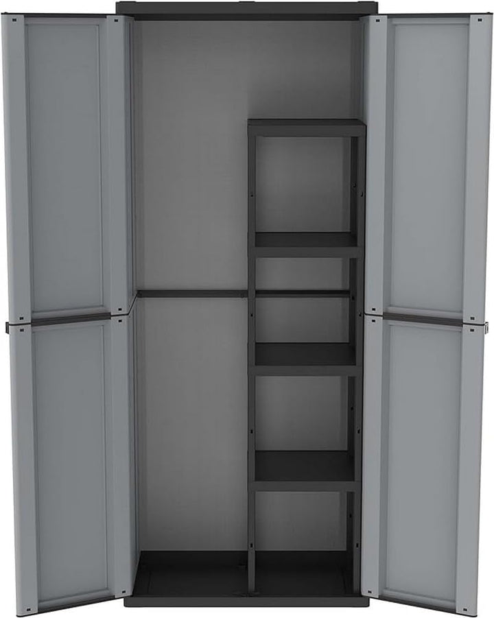 Terry, Jline 368 , Besenschrank mit 2 Türen, Innenregal mit 4 Einlegeböden, für den Innen- und Ausse