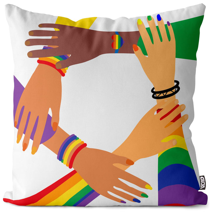 VOID Pride LGBTQ Hands Kissenbezug Kissenhülle Polyester wasserfest Outdoor Indoor, Kissen Grösse:80