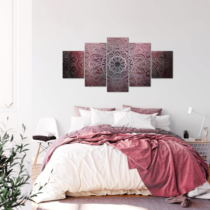 Runa Art - Bilder Mandala 200 x 100 cm 5 Teilig XXL Wanddekoration Design Violett Lila 101251a 200 x