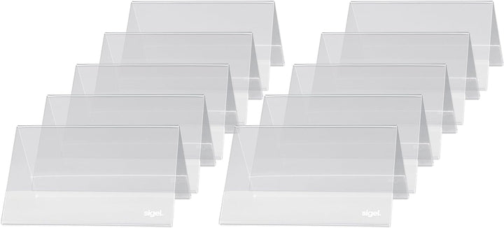 SIGEL TA136 Tischaufsteller Dachform 10er Pack für 10 x 6 cm - weitere Grössen & DP047 bedruckbare T