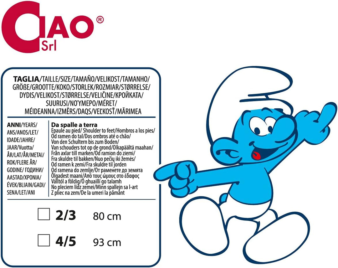 Ciao 14588.2-3 Skeleton Halloween Special Edition Costume Boy Official Smurfs (Size Years) with Cape