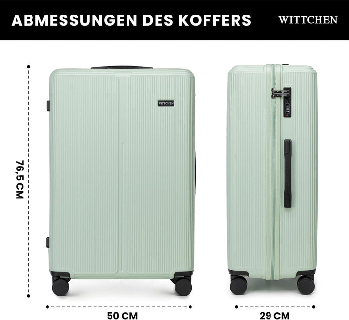WITTCHEN Stripes Line Kofferset 3-teilig | ABS-Hartschalenkoffer, 4 Rollen 360° | Koffer Set Handgep