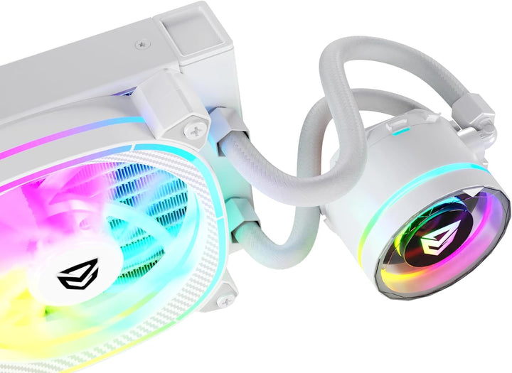 Nfortec - ATRIA X Liquid CPU Cooling ARGB 240mm, Infinity Mirror 360 Grad drehbar, 2x 120mm PWM ARGB