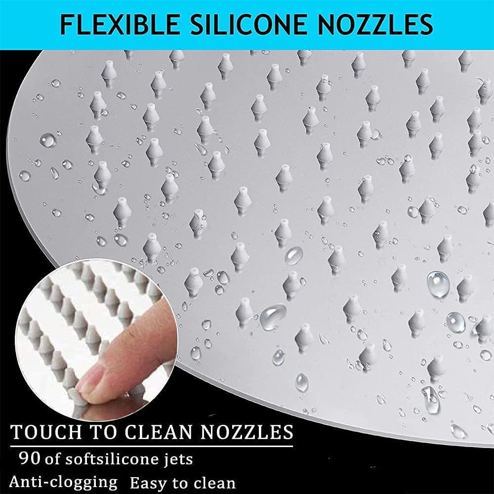 Duschkopf Regendusche 20cm, Regenduschkopf 8 Zoll Rund aus Edelstahl, Selbstreinigende Regendusche B
