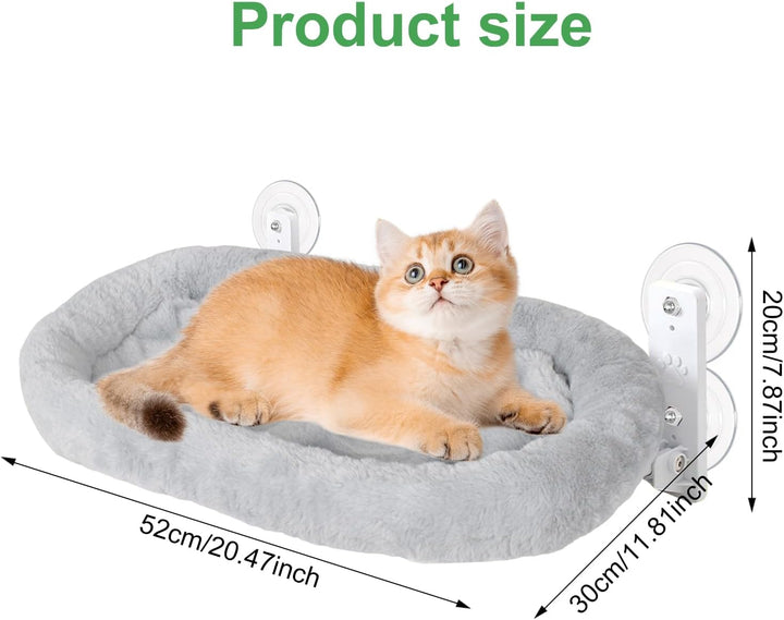 Dokeno Fensterliege für Katzen Bequeme Fenster Hängematte, Katzenbett Fensterbankliege mit stabilen