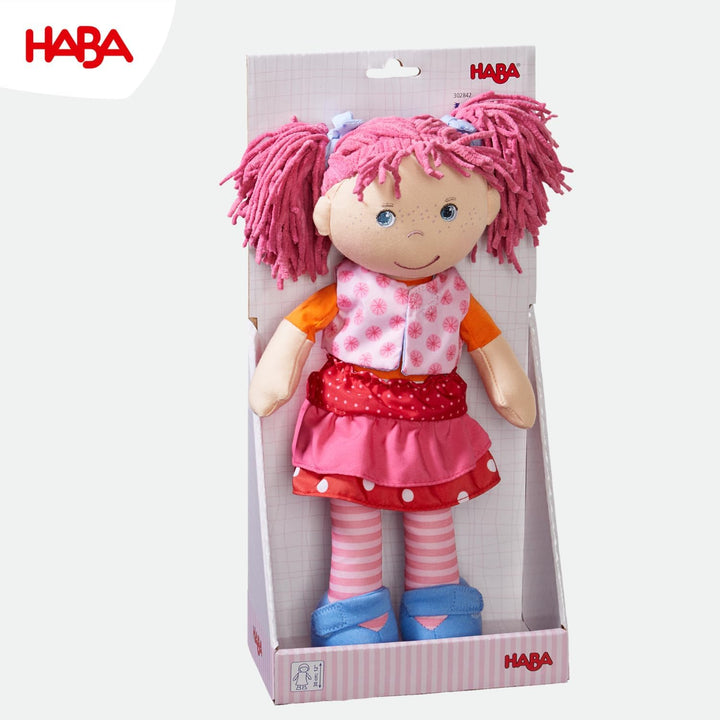 Haba 302842 - Puppe Lilli-Lou, süsse Weich- und Stoffpuppe ab 18 Monaten, mit Kleidung und Haaren, 3