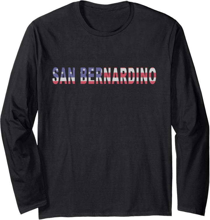 San Bernardino California Patriot mit amerikanischer Flagge Langarmshirt