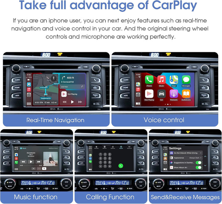EZoneTronics Wireless Carplay Android Auto Adapter für Toyota Camry/Auris/CHR/Avensis/RAV4/Prius/Hig