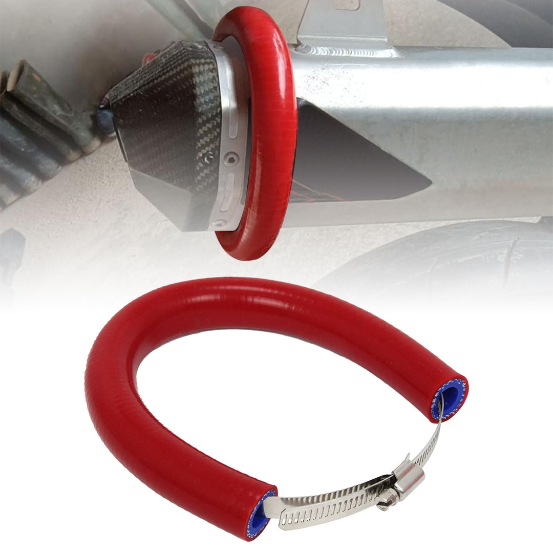 JFG RACING 64 cm/25,2" Motorrad Auspuff Schutzring,Universeller-Rot Rot 38CM-64CM, Rot 38CM-64CM