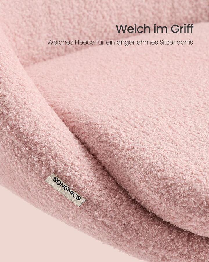SONGMICS Homeoffice-Stuhl, Schminkstuhl aus Fleece, Schreibtischstuhl, Schaumstoffpolsterung, höhenv