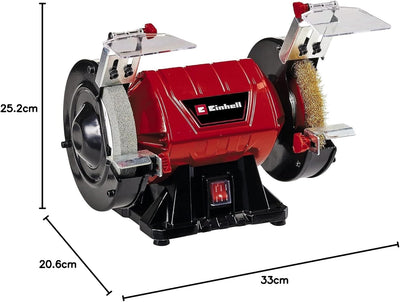 Einhell Doppelschleifer TC-BG 150 B (max. 350 W, Ø 150 mm Schleifscheibe, Funkenschutz, Formkorrektu