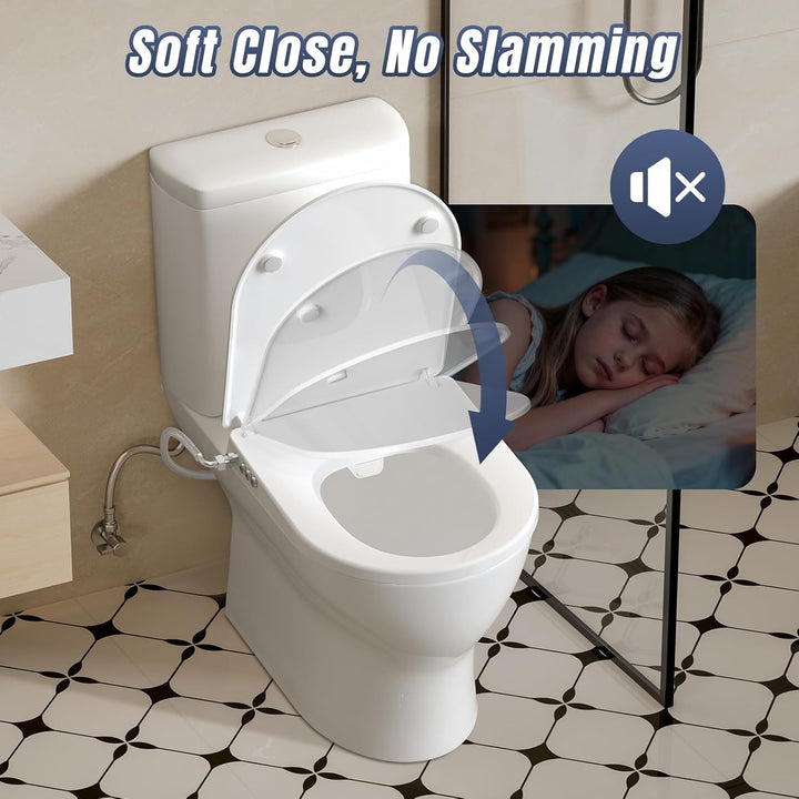 SAMODRA WC Sitz D Form mit Absenkautomatik - Bidet Toilettensitz - Dusch WC Aufsatz Bidet Japanische