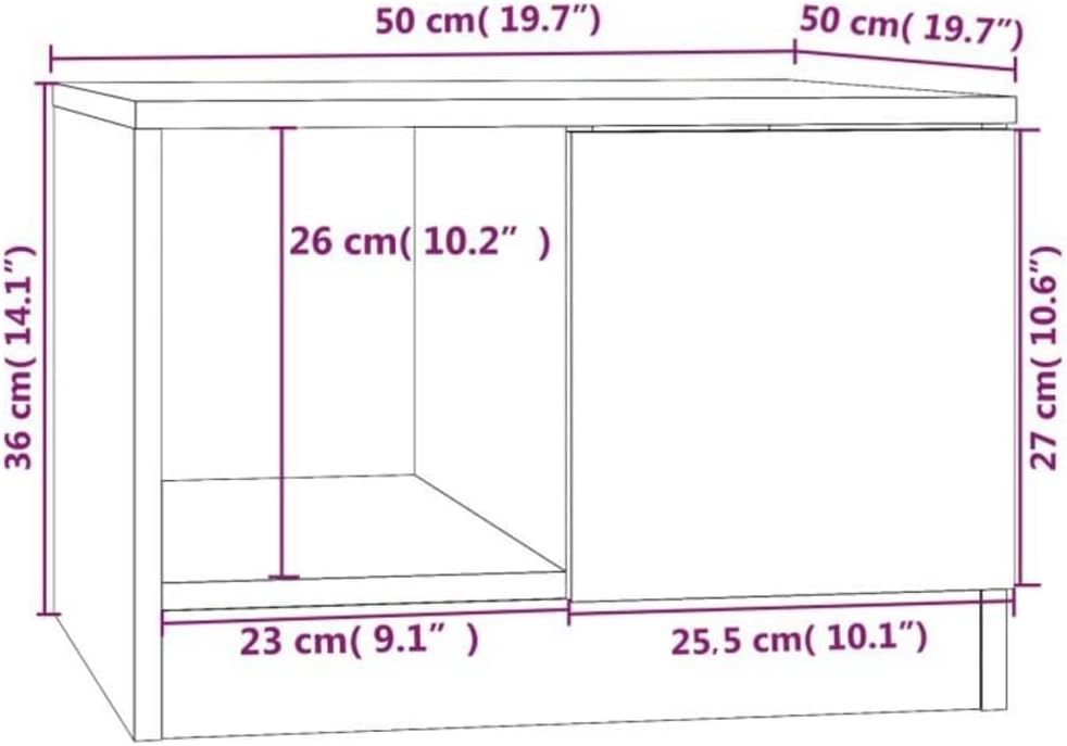 vidaXL Couchtisch mit 2 Fächern Beistelltisch Wohnzimmertisch Kaffeetisch Sofatisch Teetisch Tisch W