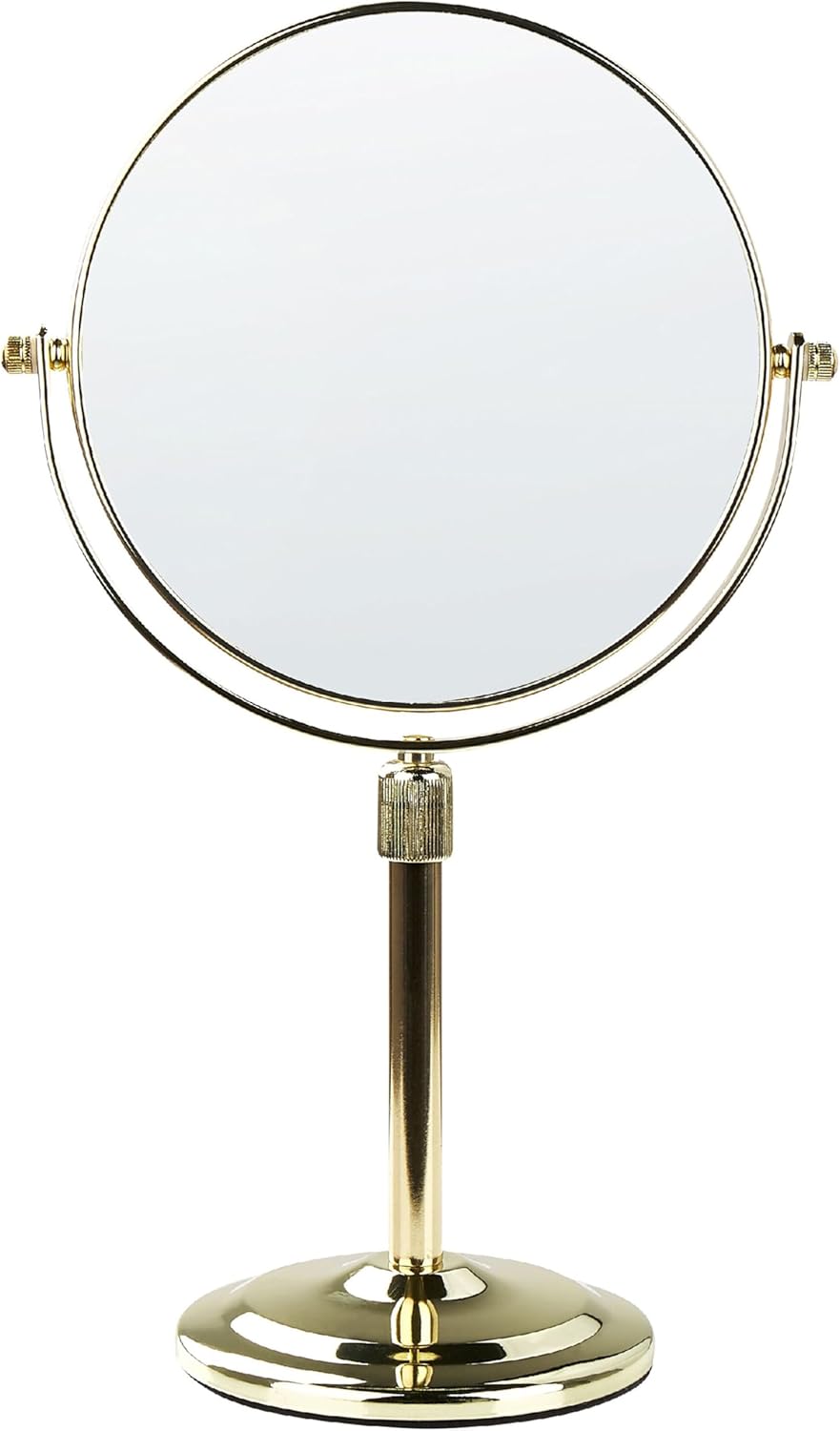 Doppelseitiger Tischspiegel Schminkspiegel mit Vergrösserung ø 20 cm Gold Averyon