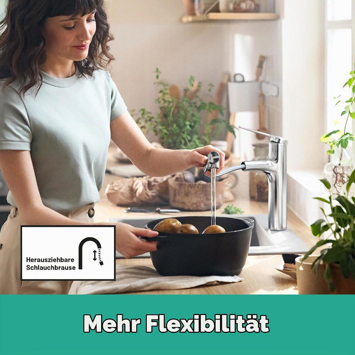 hansgrohe Küchenarmatur Zesis M33, Wasserhahn Küche mit Auslauf Höhe 160 mm, 150° drehbar, ausziehba