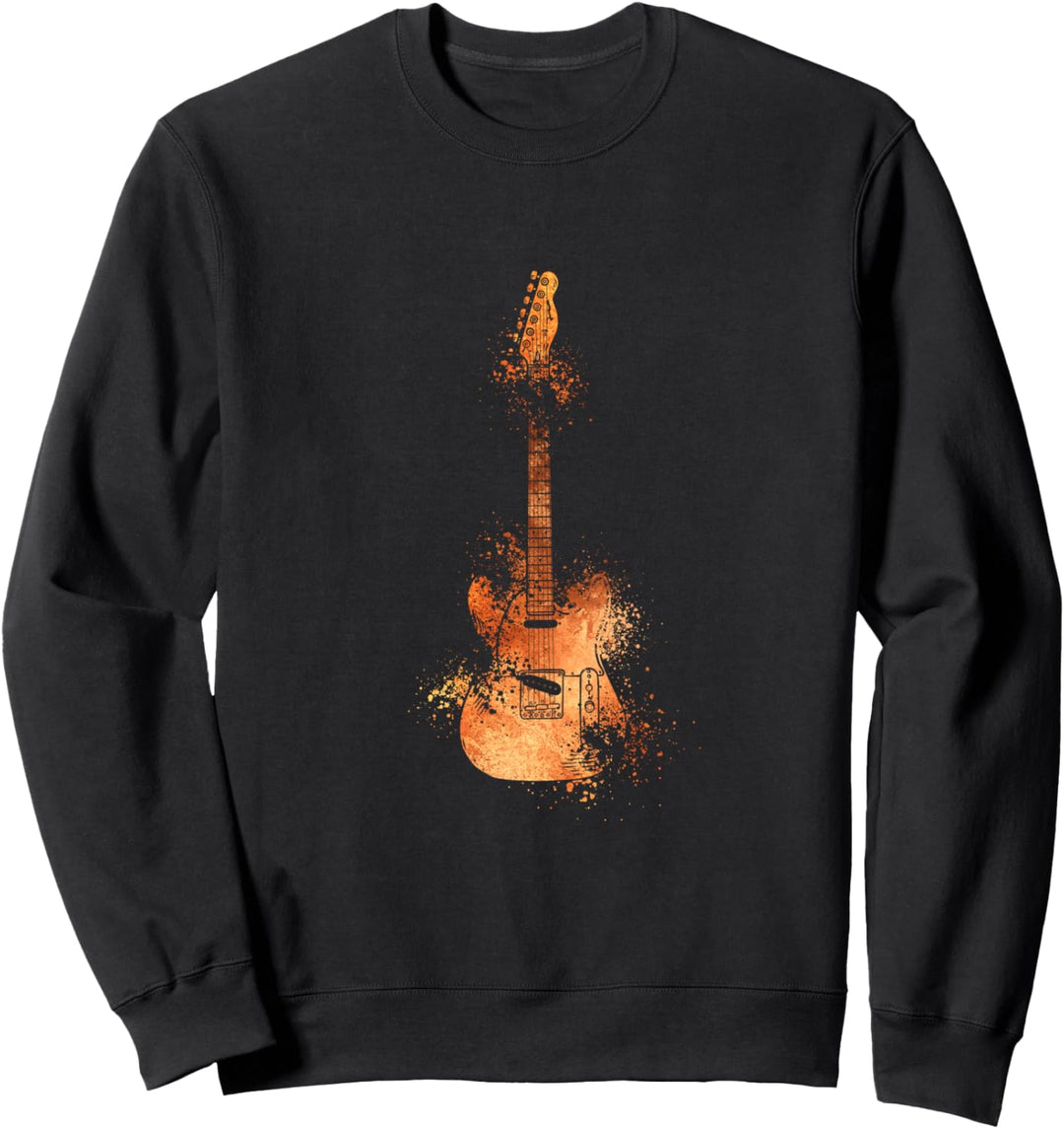 Geschenk für Gitarrenspieler | Gitarrenmotiv Silhouette Sweatshirt