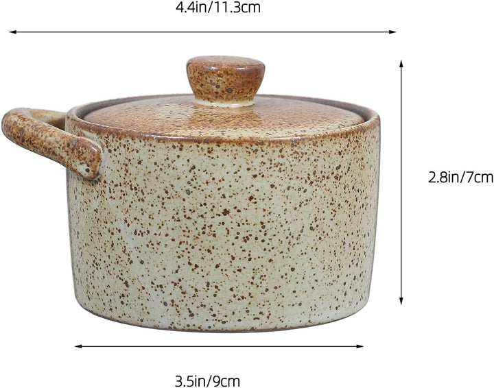 Vintage Keramik Steintopf mit Deckel Japanischer Wasserbad Dampfgarer Vielseitiger Suppentopf für Kl