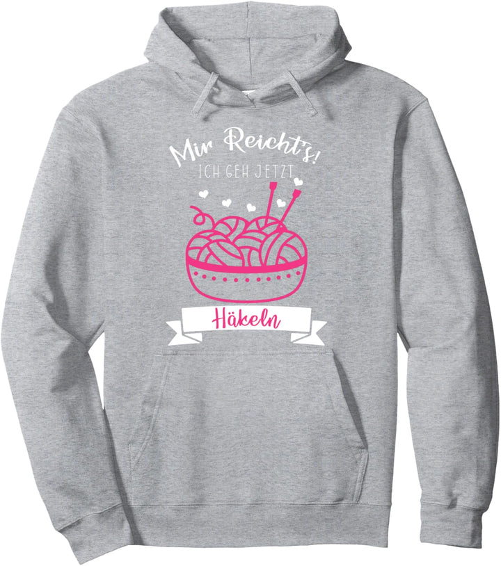 Häkeln Stricken Spruch Wolle Nadel Damen Frauen Pullover Hoodie
